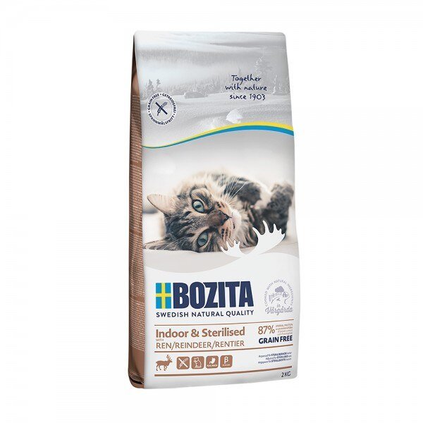 Bozita Indoor Sterilised Tahılsız Geyik Etli Kısırlaştırılmış Yetişkin Kedi Maması 2 KG