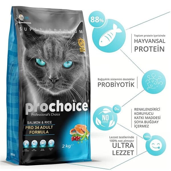 Pro Choice Pro 34 Adult Somonlu Yetişkin Kedi Maması 15 Kg