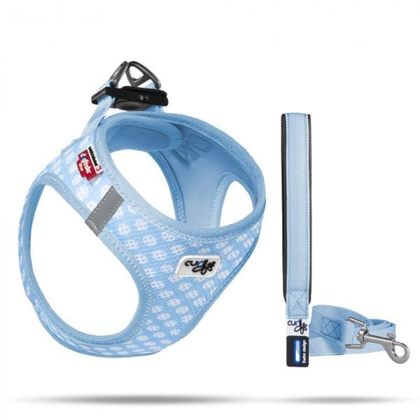 Curli Vest Air-Mesh Köpek Göğüs Tasması Mavi Puantiye Medium 45-50 Cm