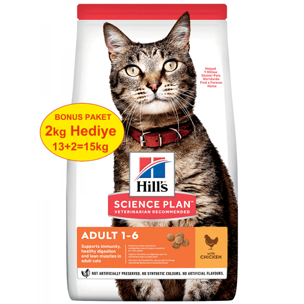 Hills Adult Optimal Care Tavuklu Yetişkin Kedi Maması 13+2 Kg Hediyeli