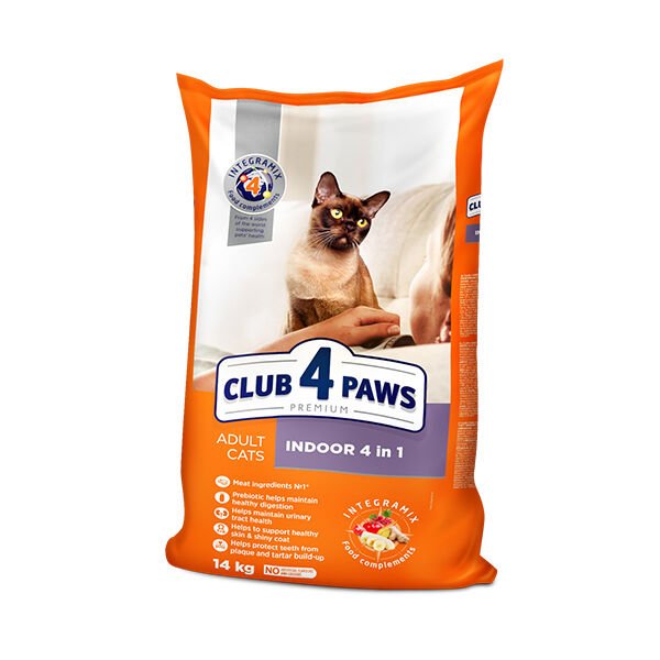 Club4Paws Premium Indoor 4 in 1 Tavuklu Yetişkin Kedi Maması 14 Kg