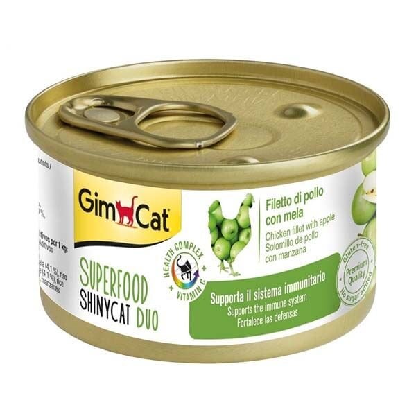 Gimcat Shinycat Fileto Tavuklu ve Elmalı Yetişkin Kedi Konservesi 70 Gr