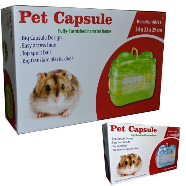 Qh Pet Cage Pet Capsule Akrilik Hamster Kafesi 34x23x29 Cm